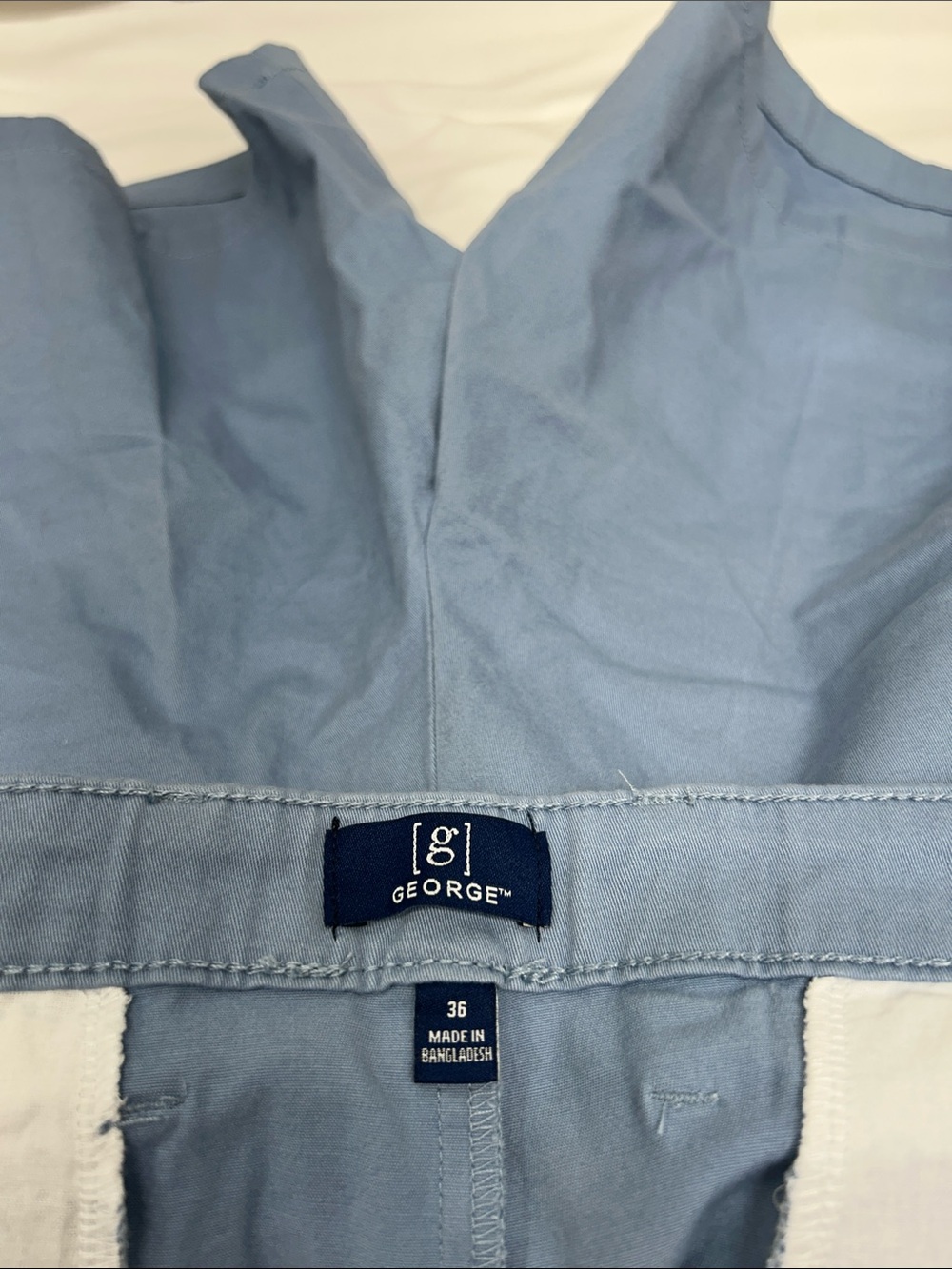 NWT George Men’s "At The Knee" Stretch Chino Shorts Slate Blue Size 36 - Picture 6 of 7